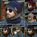 Head & Neck Cap Beanies Combo - woolen winter beanie cap with neck warmer muffler for men and women - dark blue